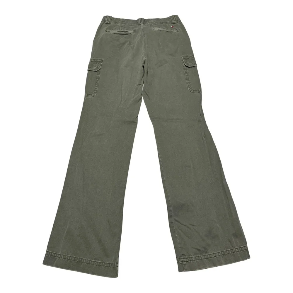 Vintage Y2K Tommy Hilfiger Olive Green Straight Cargo Pants Womens 2 (29x30 7/8)